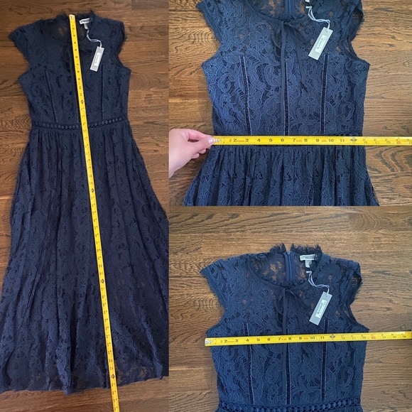 Chelsea28 Navy Blue Lace Midi Dress Small NWT - Picture 16 of 16